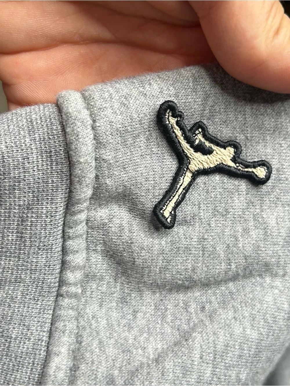 Jordan Grey Crewneck with Multicolor Embroidered Logo